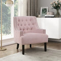 Fauteuil d'appoint traditionnel moderne, revêtement en chenille, capitonnage, bois massif, 1 pièce, mobilier de salon