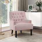 Fauteuil d'appoint traditionnel moderne, revêtement en chenille, capitonnage, bois massif, 1 pièce, mobilier de salon