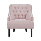 Fauteuil d'appoint traditionnel moderne, revêtement en chenille, capitonnage, bois massif, 1 pièce, mobilier de salon