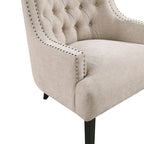 Fauteuil d'appoint traditionnel moderne, revêtement en chenille, capitonnage, bois massif, 1 pièce, mobilier de salon