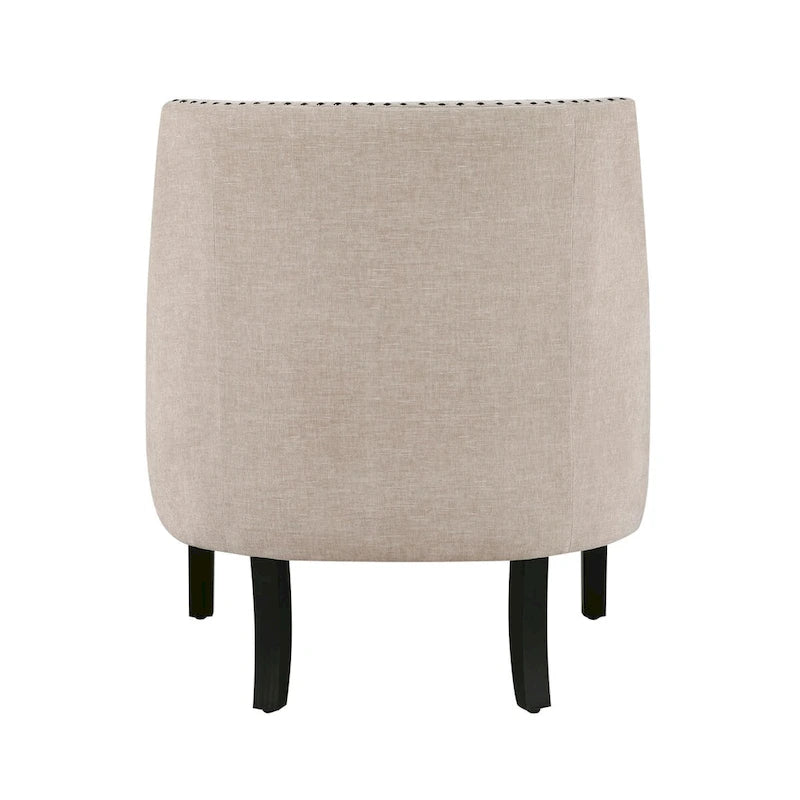 Fauteuil d'appoint traditionnel moderne, revêtement en chenille, capitonnage, bois massif, 1 pièce, mobilier de salon