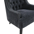 Fauteuil d'appoint traditionnel moderne, revêtement en chenille, capitonnage, bois massif, 1 pièce, mobilier de salon