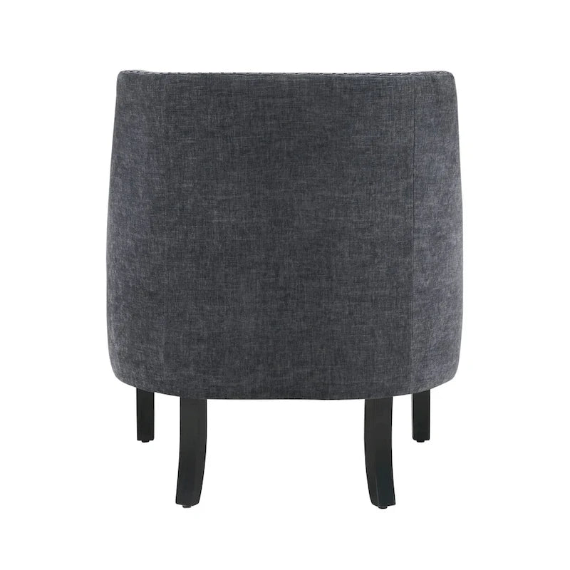Fauteuil d'appoint traditionnel moderne, revêtement en chenille, capitonnage, bois massif, 1 pièce, mobilier de salon