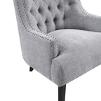 Fauteuil d'appoint traditionnel moderne, revêtement en chenille, capitonnage, bois massif, 1 pièce, mobilier de salon