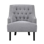 Fauteuil d'appoint traditionnel moderne, revêtement en chenille, capitonnage, bois massif, 1 pièce, mobilier de salon