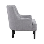 Fauteuil d'appoint traditionnel moderne, revêtement en chenille, capitonnage, bois massif, 1 pièce, mobilier de salon