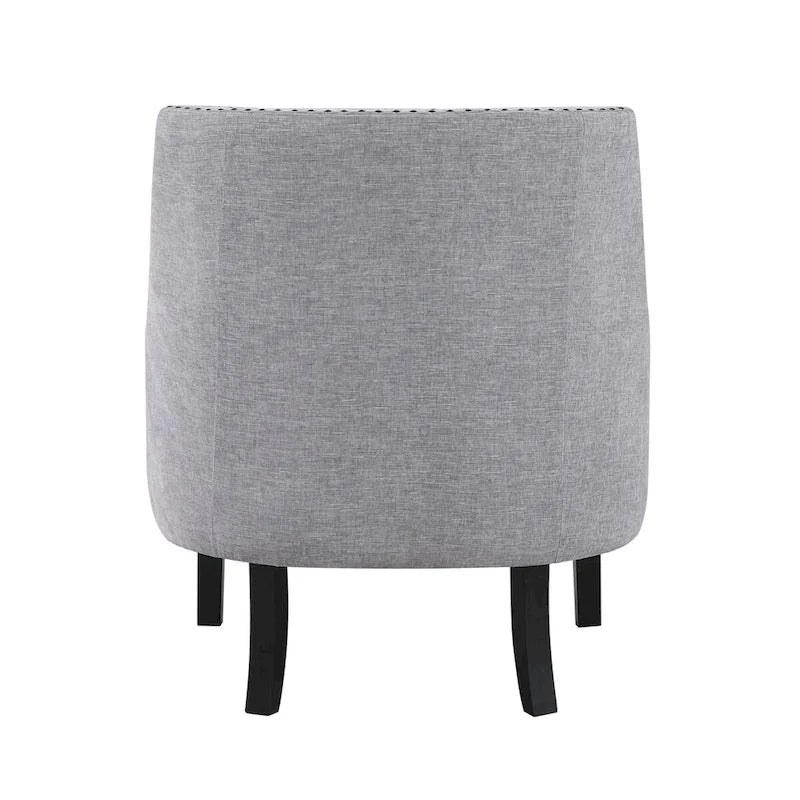 Fauteuil d'appoint traditionnel moderne, revêtement en chenille, capitonnage, bois massif, 1 pièce, mobilier de salon