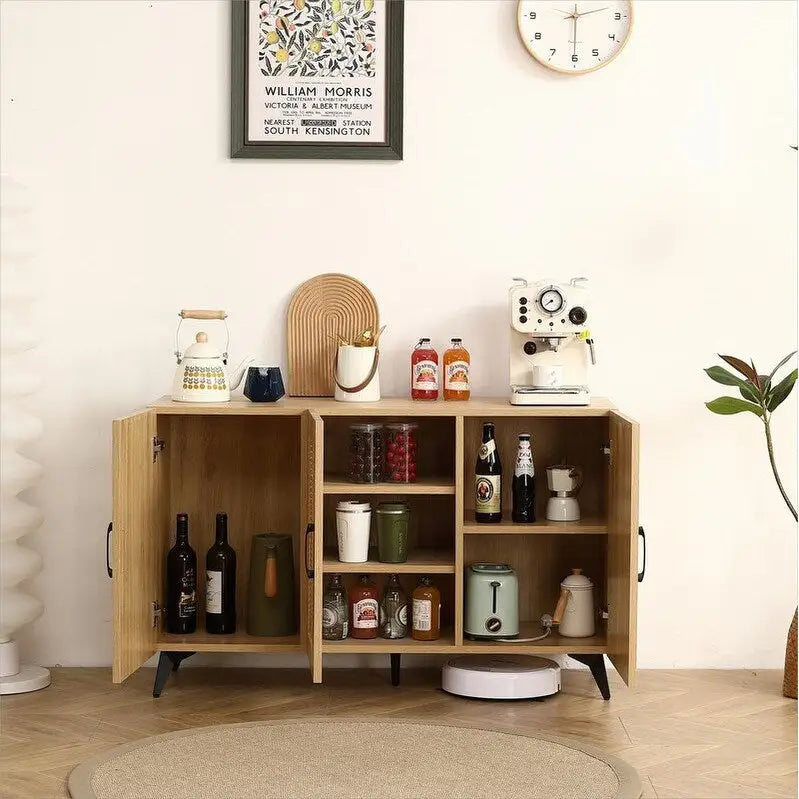 Meuble à trois portes 45,3W avec rotin naturel - S.O.