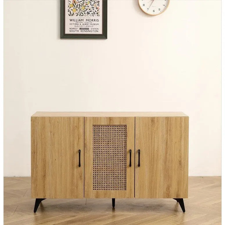 Meuble à trois portes 45,3W avec rotin naturel - S.O.