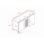 Meuble à trois portes 45,3W avec rotin naturel - S.O.