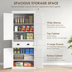 Meuble de cuisine, Grand placard de rangement, Armoire autonome avec tiroir, portes et étagères réglables