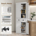 Meuble de cuisine, Grand placard de rangement, Armoire autonome avec tiroir, portes et étagères réglables
