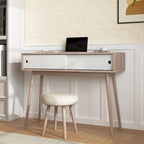 Table d'entrée avec 2 tiroirs à panneaux sculptés, table console avec espace de rangement et pieds en bois, table de canapé derrière le canapé pour le couloir