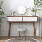 Table d'entrée avec 2 tiroirs à panneaux sculptés, table console avec espace de rangement et pieds en bois, table de canapé derrière le canapé pour le couloir