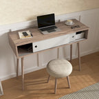 Table d'entrée avec 2 tiroirs à panneaux sculptés, table console avec espace de rangement et pieds en bois, table de canapé derrière le canapé pour le couloir