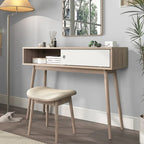 Table d'entrée avec 2 tiroirs à panneaux sculptés, table console avec espace de rangement et pieds en bois, table de canapé derrière le canapé pour le couloir