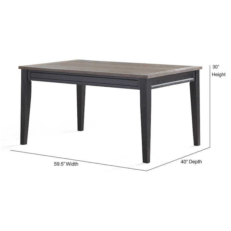 Table de salle à manger bicolore ébène et bois flotté Steve Silver Ralston