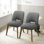 Chaise de salle à manger moderne de luxe en bois massif Raleigh (lot de 2)