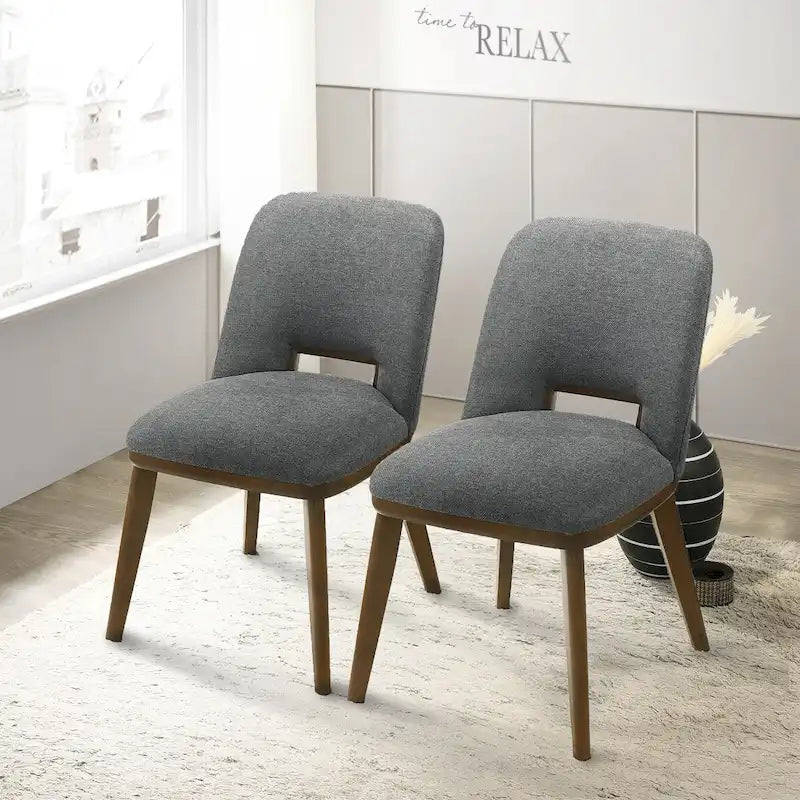 Chaise de salle à manger moderne de luxe en bois massif Raleigh (lot de 2)