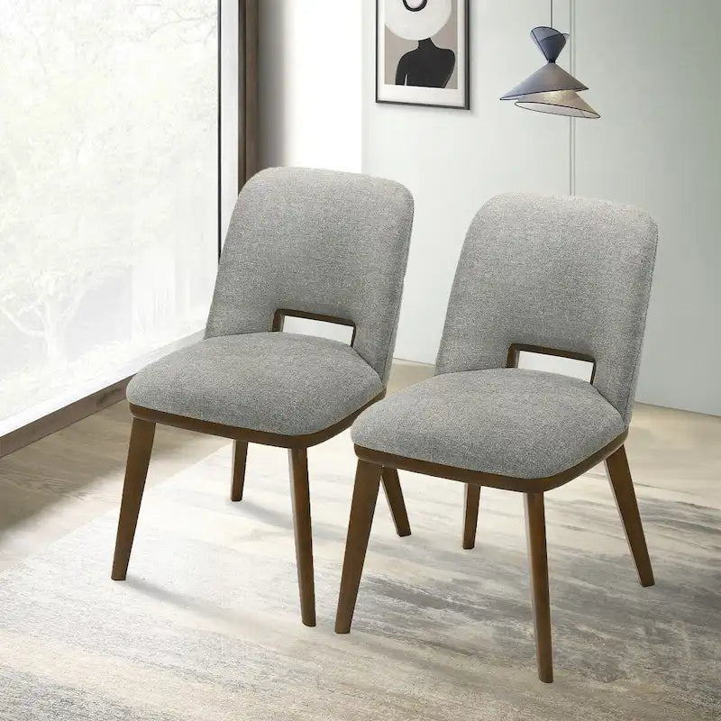 Chaise de salle à manger moderne de luxe en bois massif Raleigh (lot de 2)