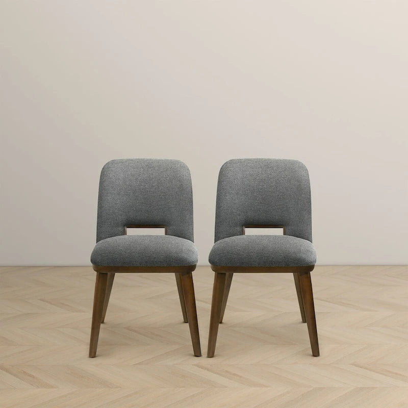 Chaise de salle à manger moderne de luxe en bois massif Raleigh (lot de 2)