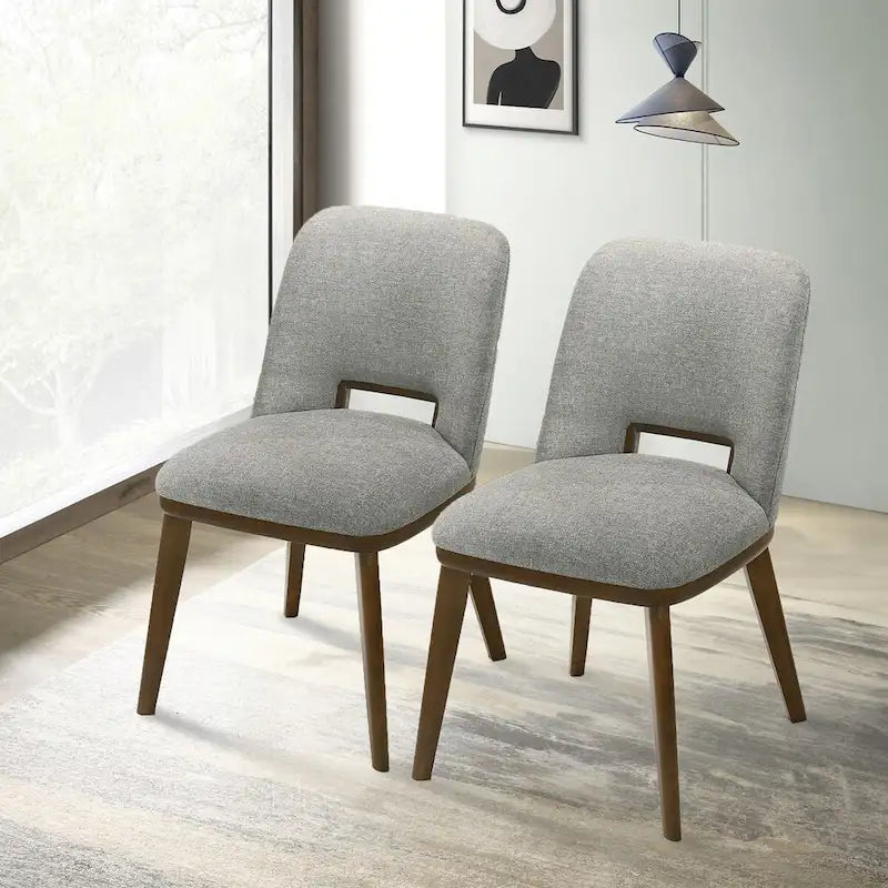 Chaise de salle à manger moderne de luxe en bois massif Raleigh (lot de 2)