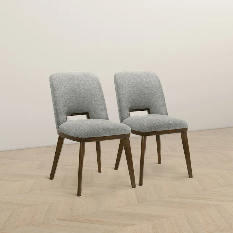 Chaise de salle à manger moderne de luxe en bois massif Raleigh (lot de 2)