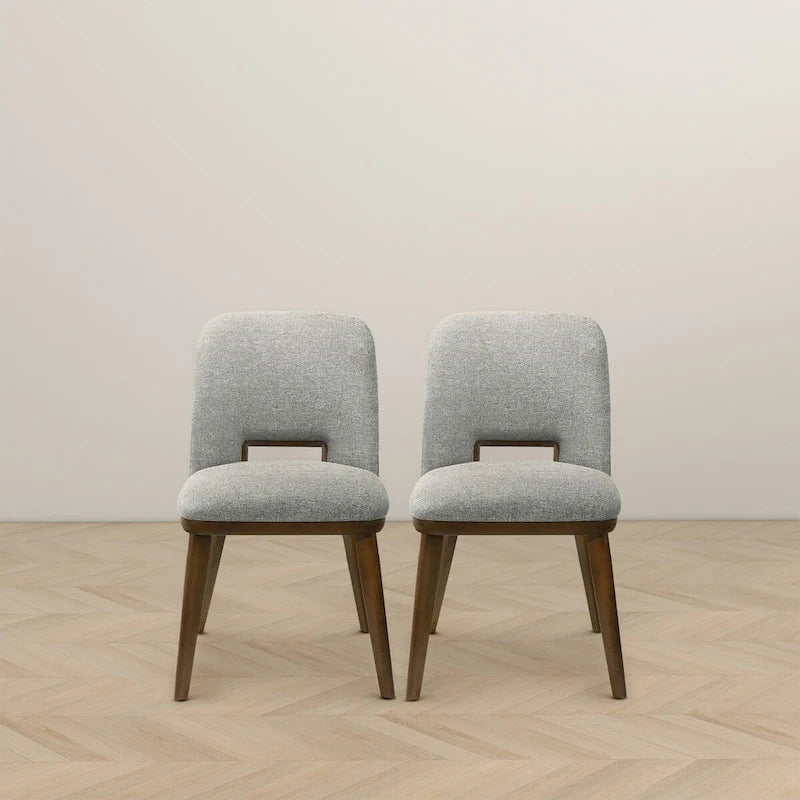 Chaise de salle à manger moderne de luxe en bois massif Raleigh (lot de 2)