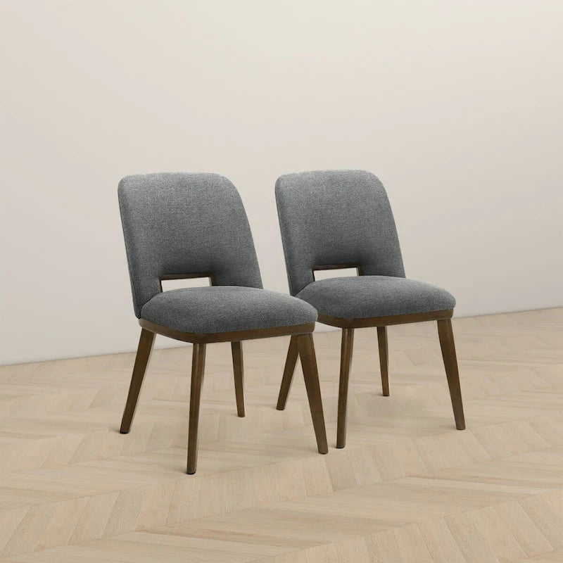 Chaise de salle à manger moderne de luxe en bois massif Raleigh (lot de 2)