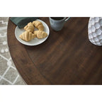 Table à manger hauteur comptoir noire et marron foncé, 122 cm L x 122 cm P x 91 cm H
