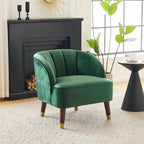 Fauteuil d'appoint rembourré avec pieds en bois