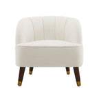 Fauteuil d'appoint rembourré avec pieds en bois