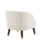 Fauteuil d'appoint rembourré avec pieds en bois