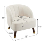Fauteuil d'appoint rembourré avec pieds en bois