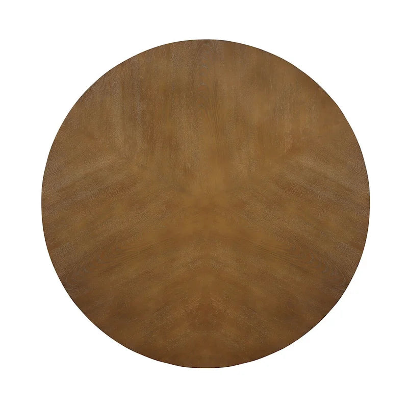 Table basse circulaire en bois de style Mid-Century pour salon de ferme