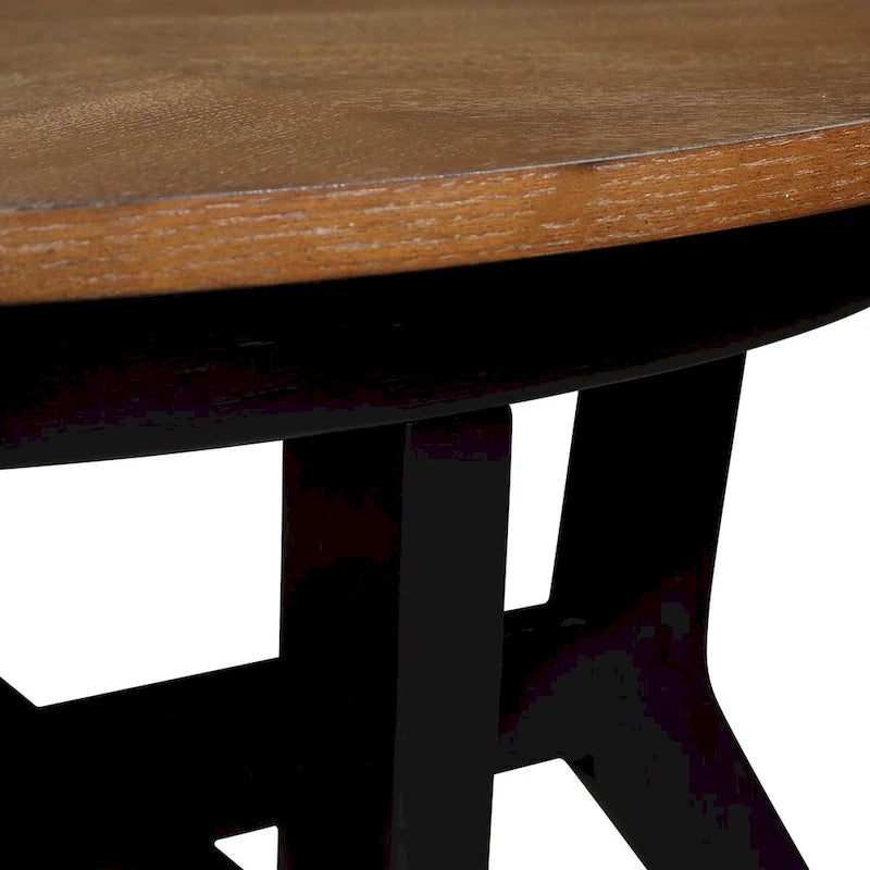 Table basse circulaire en bois de style Mid-Century pour salon de ferme