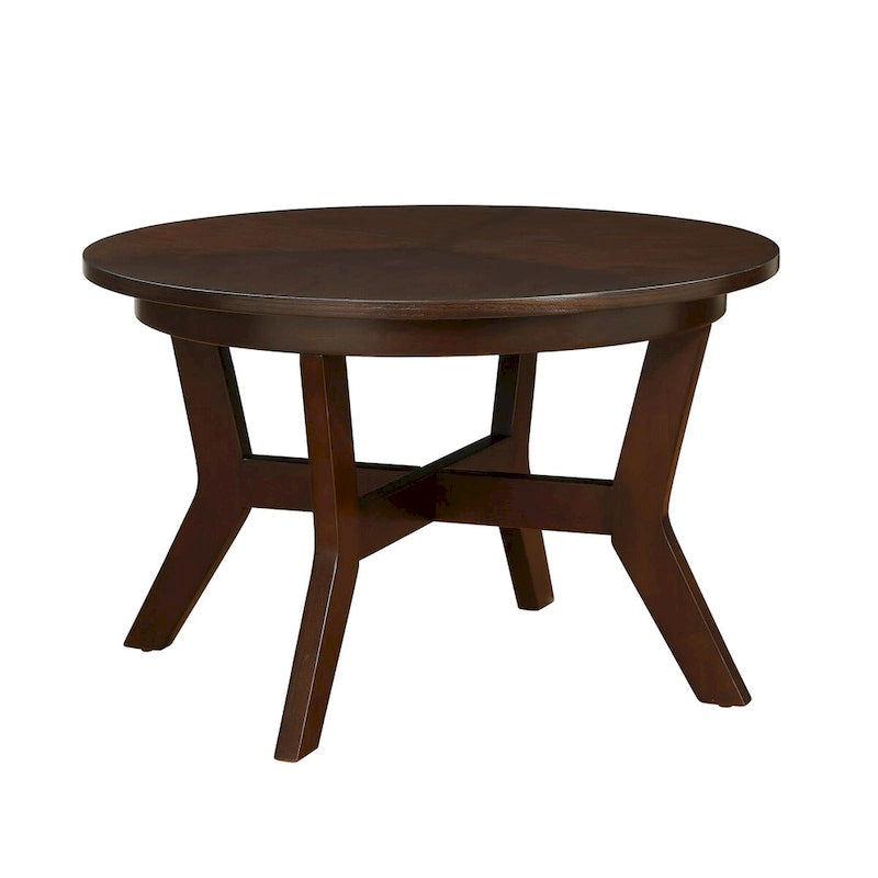 Table basse circulaire en bois de style Mid-Century pour salon de ferme