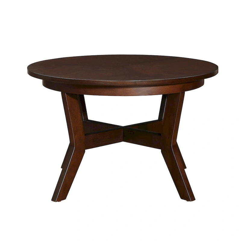 Table basse circulaire en bois de style Mid-Century pour salon de ferme