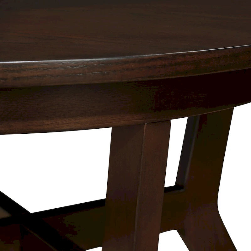 Table basse circulaire en bois de style Mid-Century pour salon de ferme