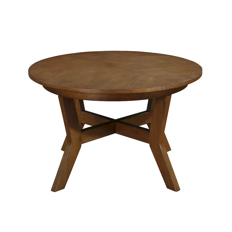Table basse circulaire en bois de style Mid-Century pour salon de ferme
