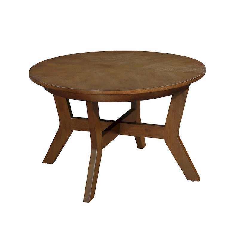 Table basse circulaire en bois de style Mid-Century pour salon de ferme