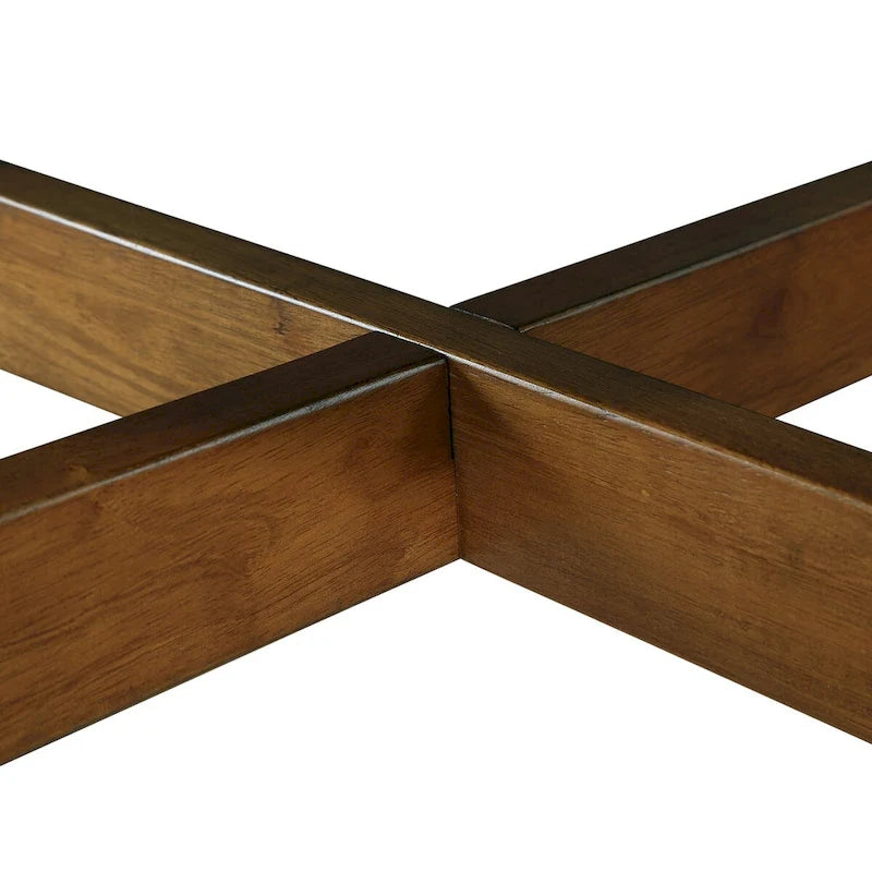 Table basse circulaire en bois de style Mid-Century pour salon de ferme