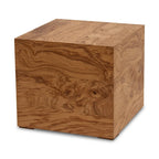 Table d'appoint moderne en placage de bois de loupe naturel, 18"L x 18"P x 16"H