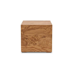 Table d'appoint moderne en placage de bois de loupe naturel, 18"L x 18"P x 16"H
