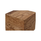 Table d'appoint moderne en placage de bois de loupe naturel, 18"L x 18"P x 16"H
