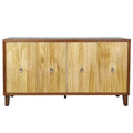 Buffet/Vaisselier à Motif Sculpté 60 Vintage 4 Portes