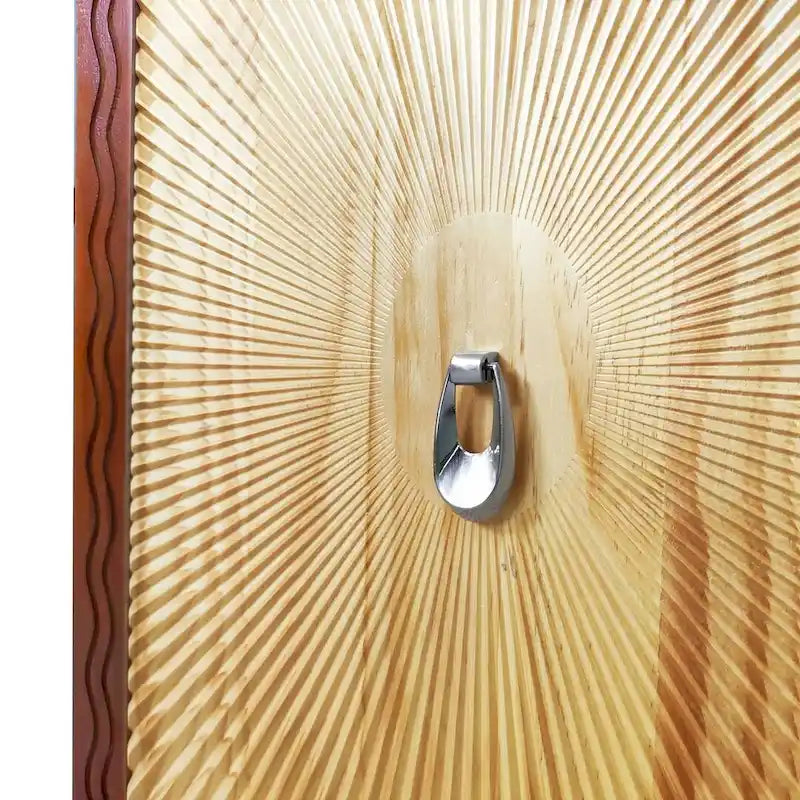 Buffet/Vaisselier à Motif Sculpté 60 Vintage 4 Portes