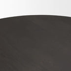 Table à manger en bois texturé espresso, ronde de 60", avec piètement géométrique - 60,0L x 60,0W x 30,0H