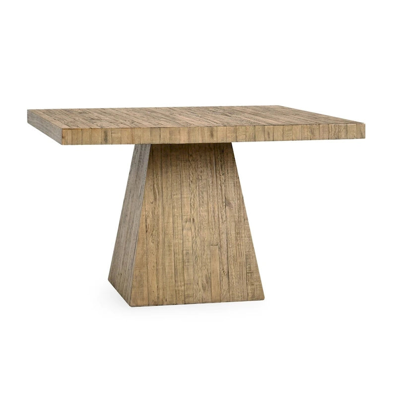 Table à manger carrée en pin recyclé de 48", finition naturelle