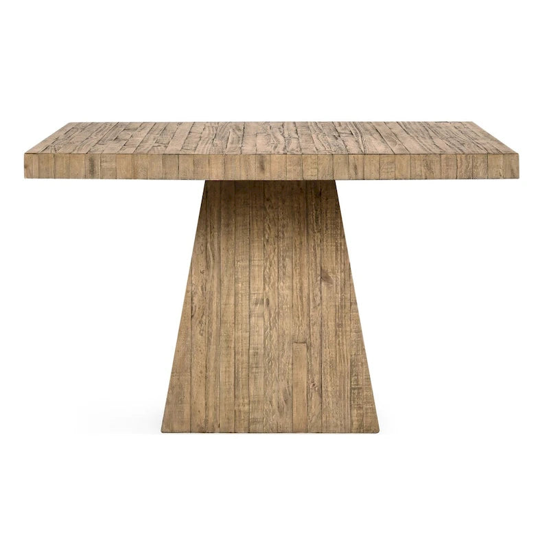 Table à manger carrée en pin recyclé de 48", finition naturelle
